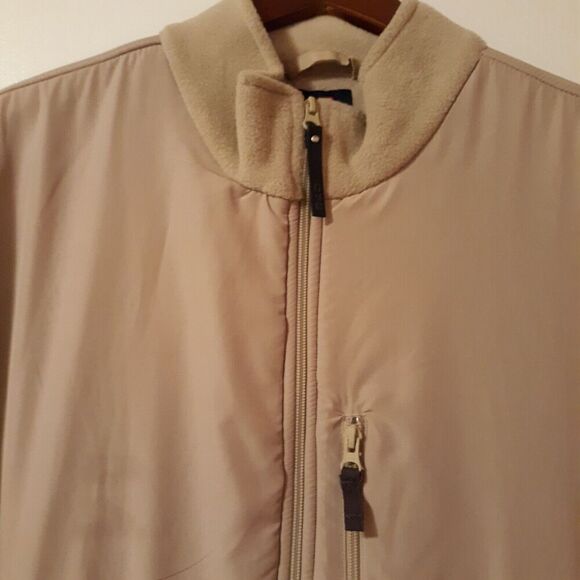 Men’s Chaps Fleece Jacket Size XL/TG Full Zip Tan Drawstring Waist LNC - Picture 2 of 12